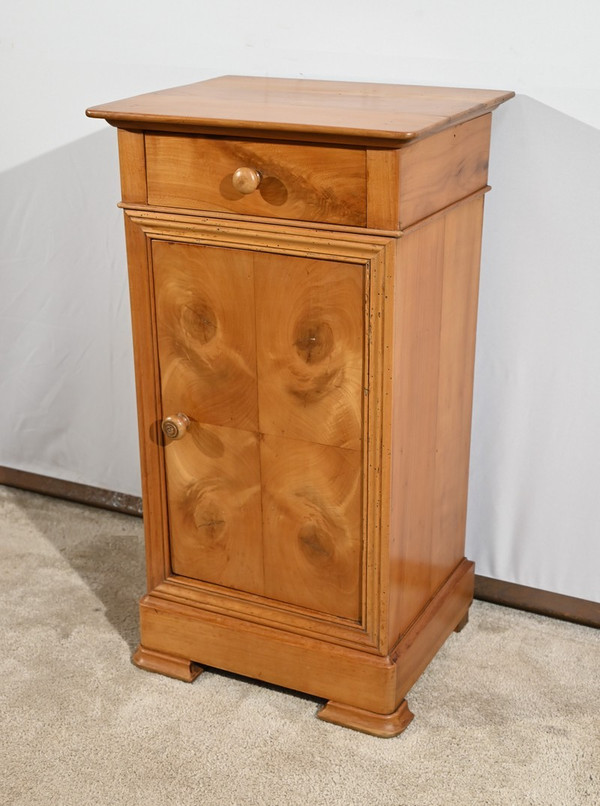 Bedside table in solid cherry and veneer – 1900