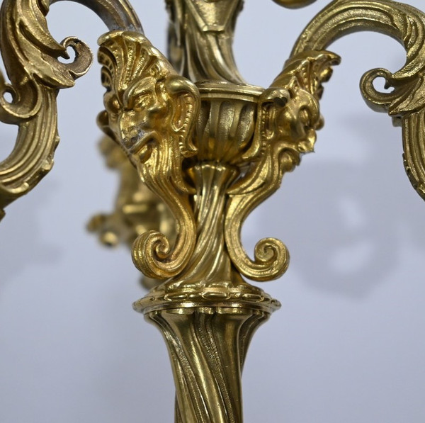 Pair of Gilt Bronze Candelabra, Restoration Period – Early 19th Century