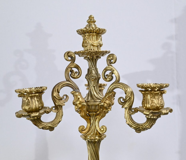 Pair of Gilt Bronze Candelabra, Restoration Period – Early 19th Century