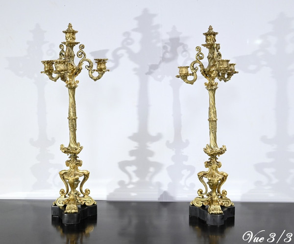 Pair of Gilt Bronze Candelabra, Restoration Period – Early 19th Century