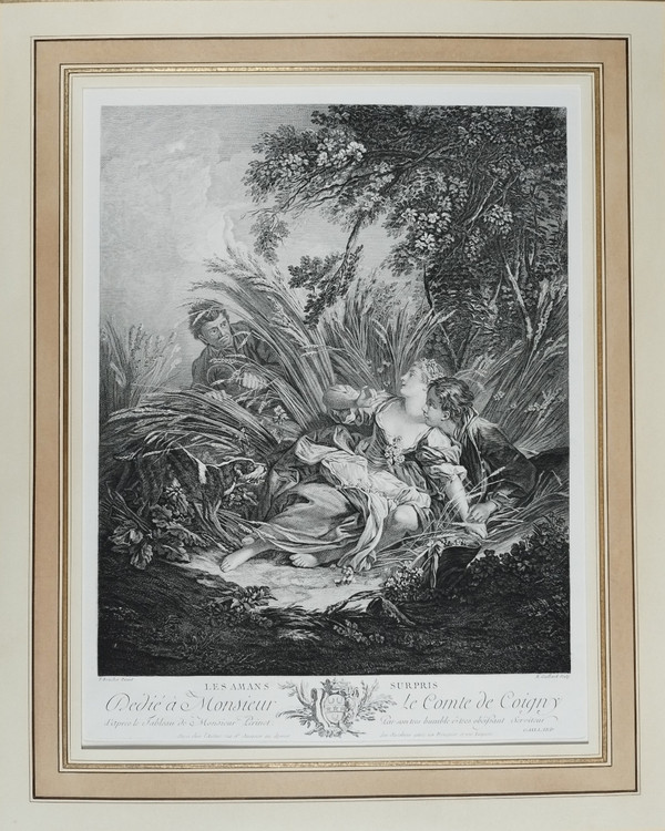 The Surprised Lovers Engraving After François Boucher