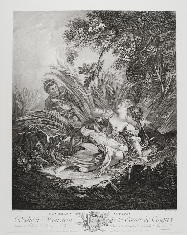 The Surprised Lovers Engraving After François Boucher