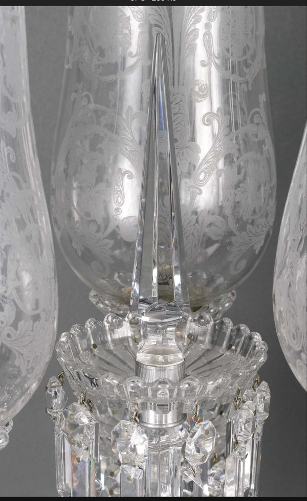 Pair of 20th century Baccarat crystal candelabra