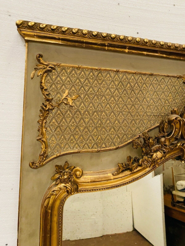 Louis XV style mirror in wood and gilded stucco 20th century