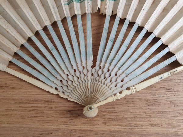 Fan, Wallpaper And Ivory, 18th Century.