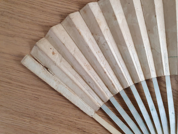 Fan, Wallpaper And Ivory, 18th Century.