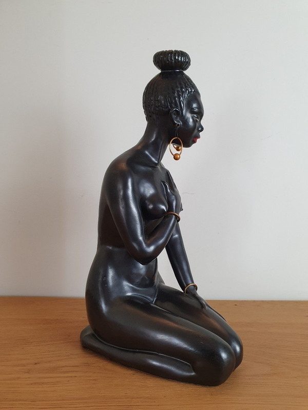 African Woman, Ceramic, Mid 20th Century.