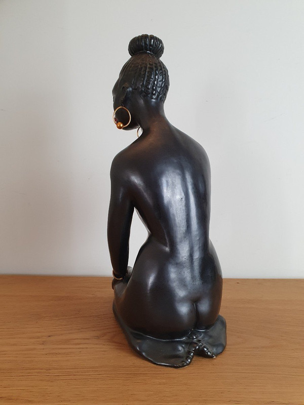 African Woman, Ceramic, Mid 20th Century.