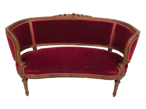 Small Louis XVI style basket sofa