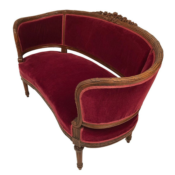 Small Louis XVI style basket sofa