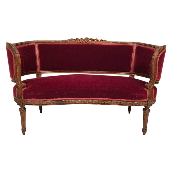 Small Louis XVI style basket sofa