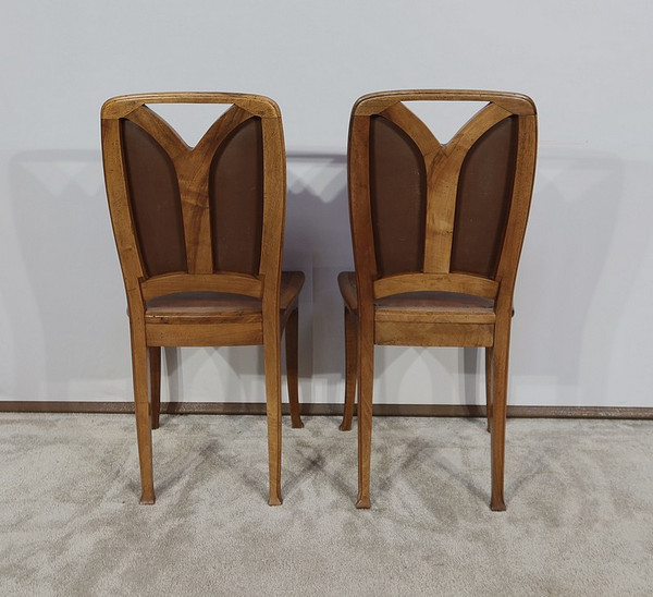 Pair of Walnut Chairs, Nancy School, Art Nouveau – 1900