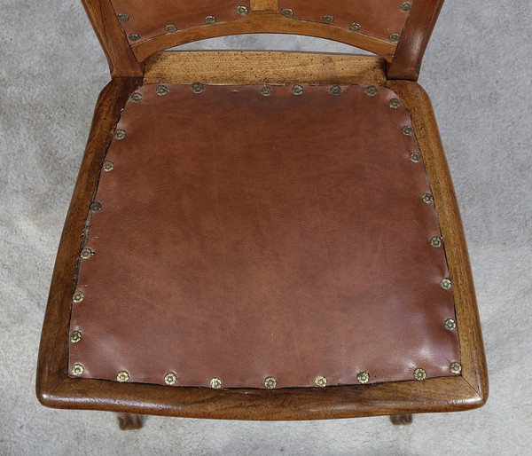 Pair of Walnut Chairs, Nancy School, Art Nouveau – 1900