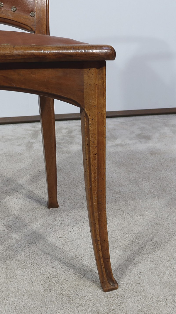 Pair of Walnut Chairs, Nancy School, Art Nouveau – 1900