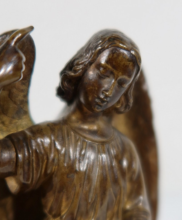 Patinated Bronze, “Child led by an Angel” – 1900