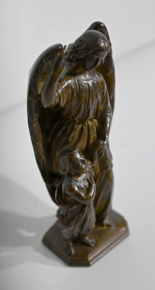 Patinated Bronze, “Child led by an Angel” – 1900