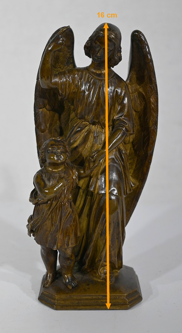 Patinated Bronze, “Child led by an Angel” – 1900