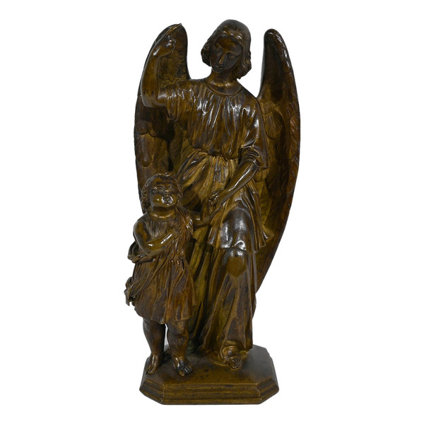 Patinated Bronze, “Child led by an Angel” – 1900