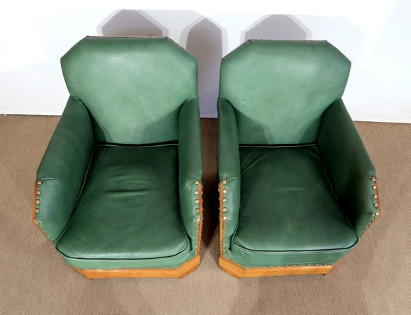 Pair of Art Deco Armchairs in Solid Cherry – 1st part of the 20th century