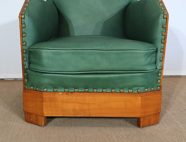 Pair of Art Deco Armchairs in Solid Cherry – 1st part of the 20th century