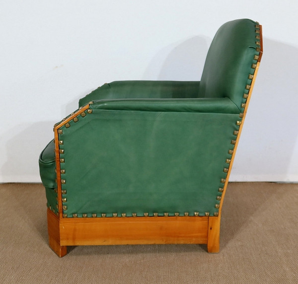 Pair of Art Deco Armchairs in Solid Cherry – 1st part of the 20th century