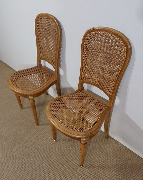 Pair of Cane Chairs, in solid Blond Cherry – 1920/1930