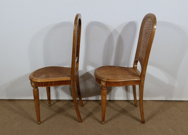 Pair of Cane Chairs, in solid Blond Cherry – 1920/1930