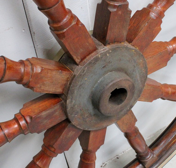 Teak Boat Wheel Helm – Early 20th Century