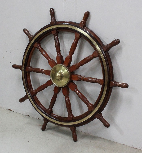 Teak Boat Wheel Helm – Early 20th Century