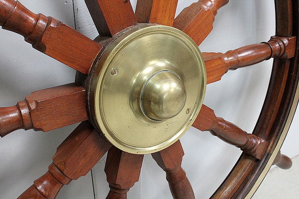 Teak Boat Wheel Helm – Early 20th Century