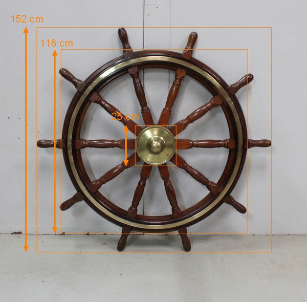 Teak Boat Wheel Helm – Early 20th Century