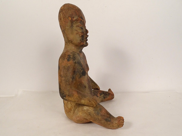 Pre-Columbian Sculpture Olmec Character Las Bocas Mexico Terracotta