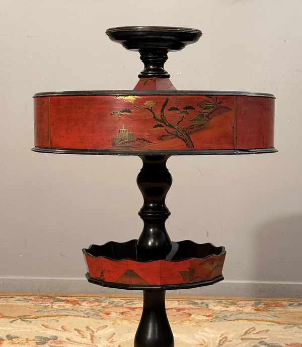 Maison Giroux, Japanese Servant Pedestal Table Napoleon III Period Circa 1870