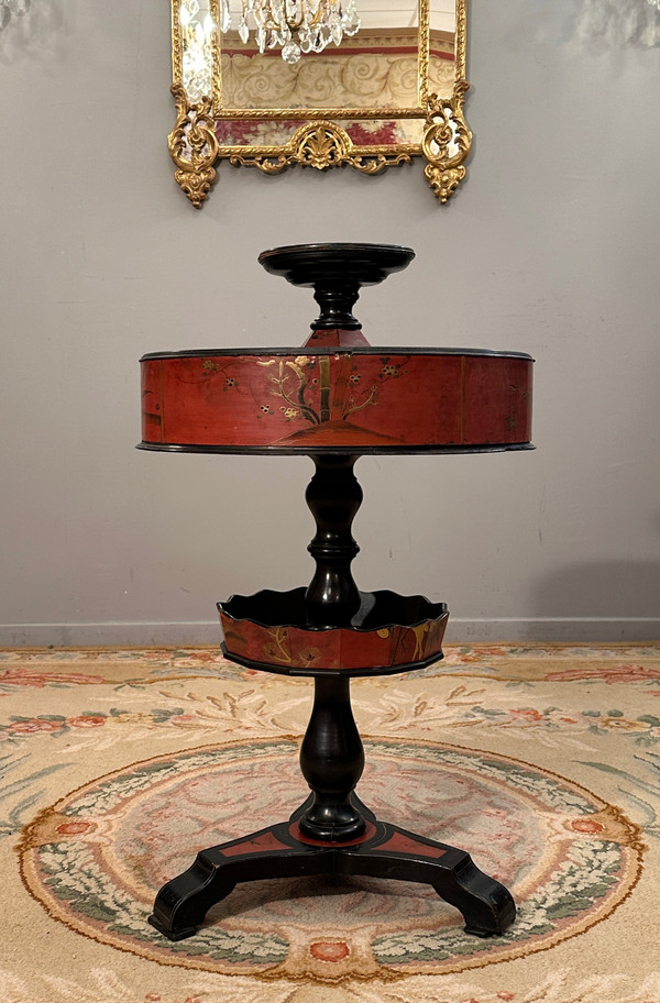 Maison Giroux, Japanese Servant Pedestal Table Napoleon III Period Circa 1870