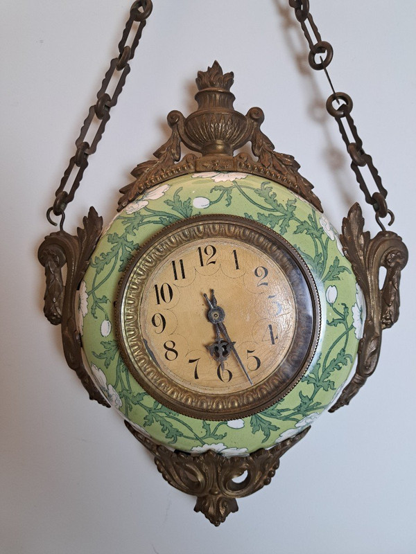 Lampada da parete Cartel detta dell'Orologio del Fornaio, Art Nouveau, Fine XIX Secolo.