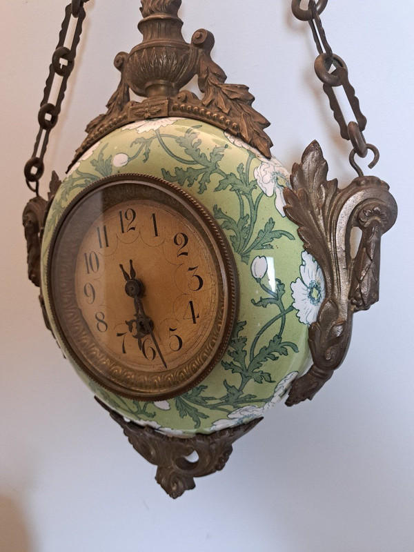 Lampada da parete Cartel detta dell'Orologio del Fornaio, Art Nouveau, Fine XIX Secolo.