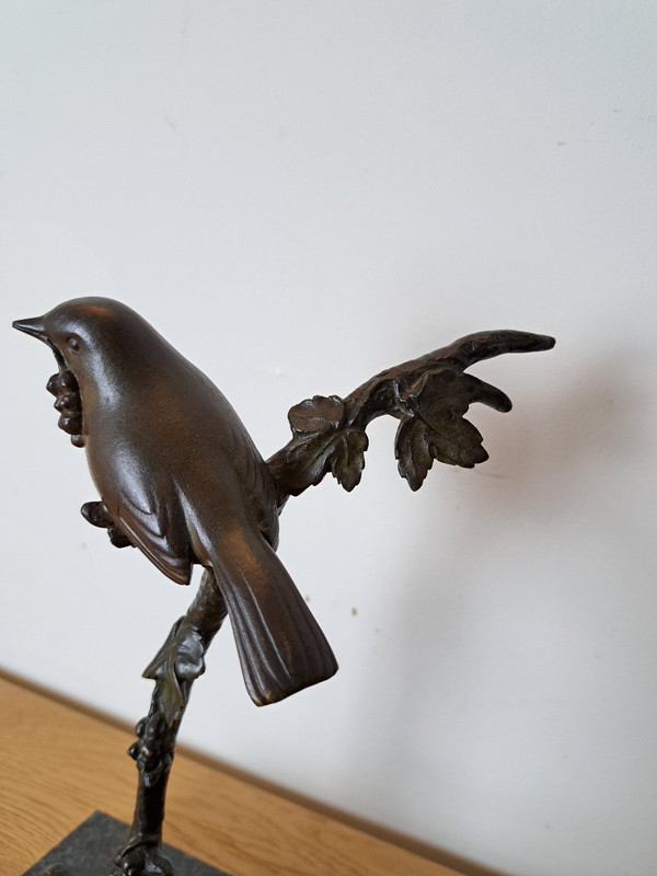 Irénée Rochard, Oiseaux Sur Sa Branche , Bronze, Art Deco , XX°.