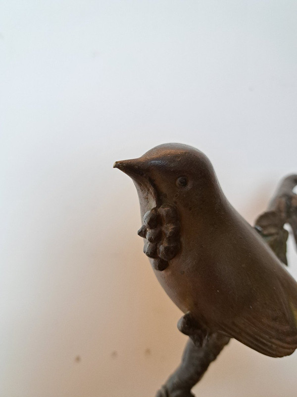 Irénée Rochard, Oiseaux Sur Sa Branche , Bronze, Art Deco , XX°.