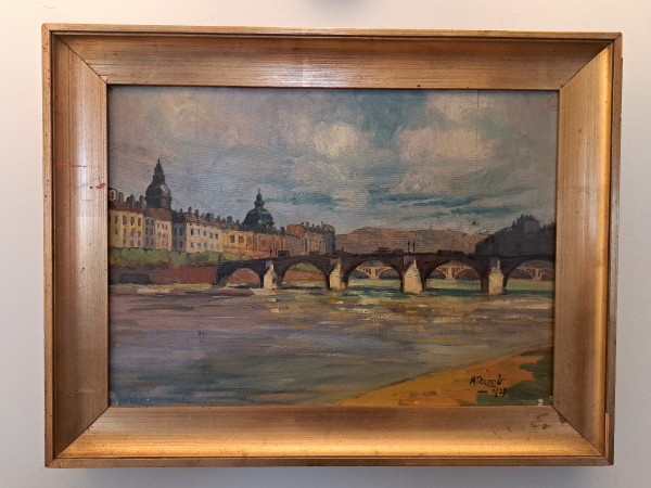 Maurice Pouzols, Le Pont De La Guilliotière, Lyon, Oil On Canvas, 1927.