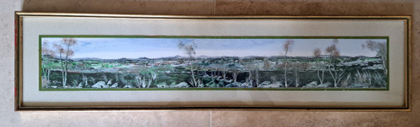 Georges Kihm, Landscape, Cellulosic Painting, Bristol, 20th century.