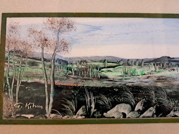 Georges Kihm, Landscape, Cellulosic Painting, Bristol, 20th century.