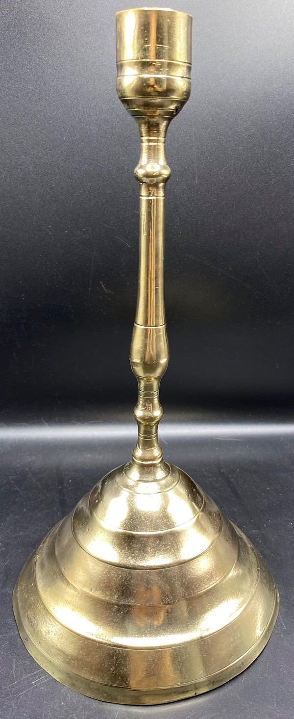 17TH-CENTURY EUROPEAN POLISHED CAST BRONZE TORCH CIRCA 1560