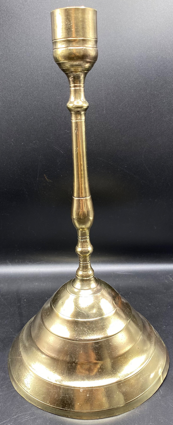 17TH-CENTURY EUROPEAN POLISHED CAST BRONZE TORCH CIRCA 1560