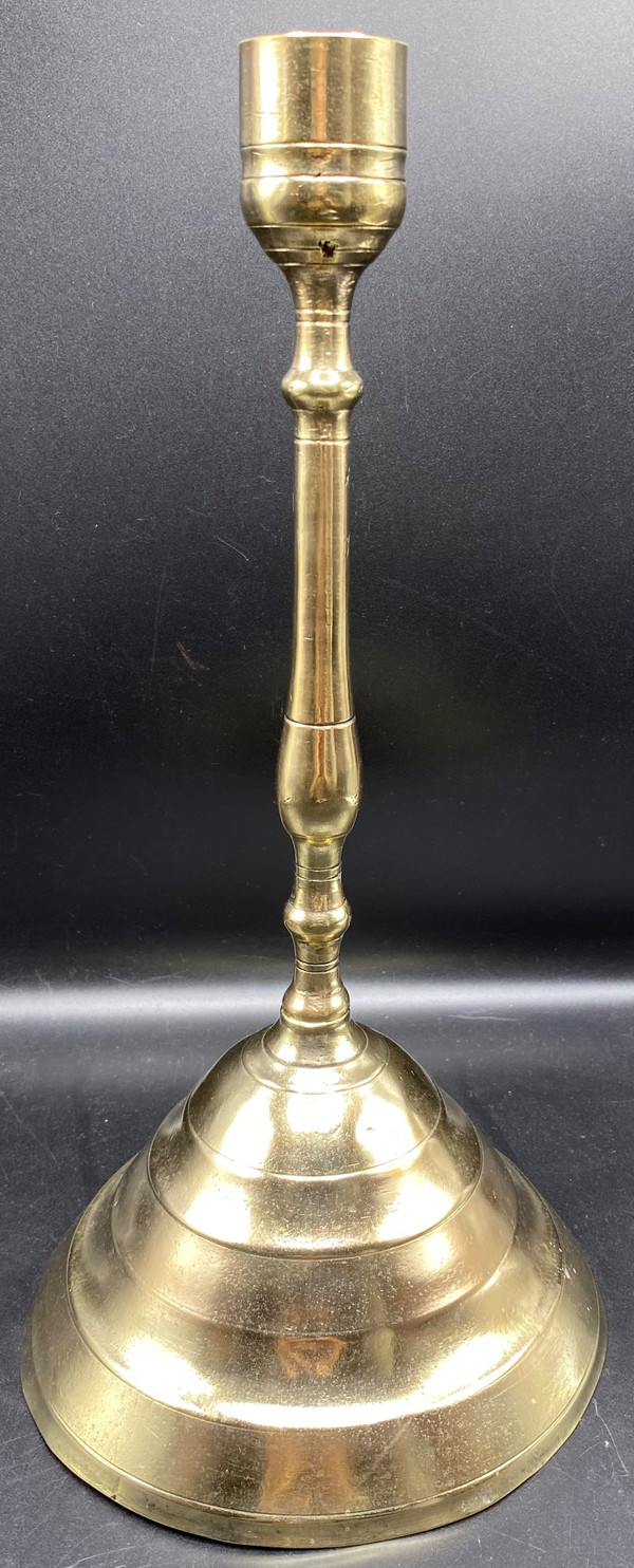 17TH-CENTURY EUROPEAN POLISHED CAST BRONZE TORCH CIRCA 1560