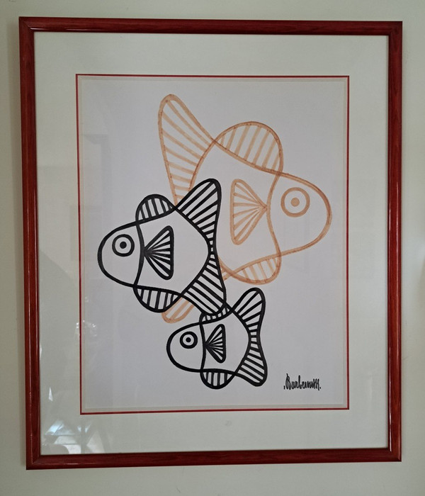 Barbarossa, Philippe Josse , Fish , Drawing , XX°.