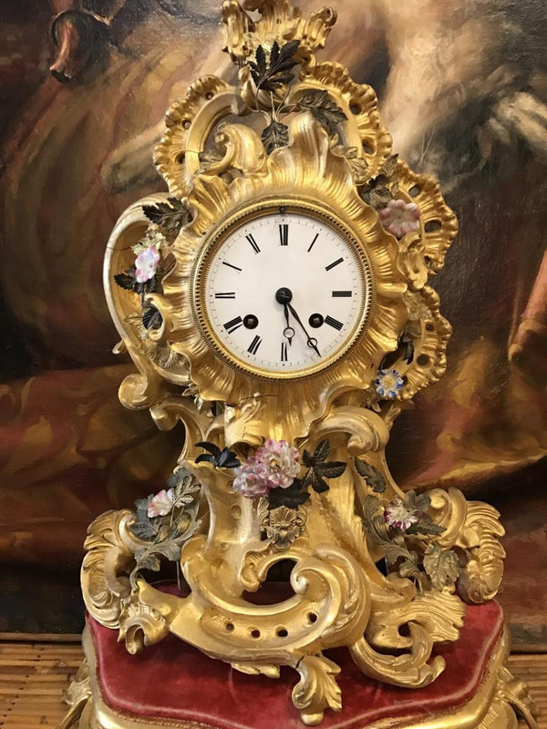 Rocaille clock, Louis XV style, Napoleon III period