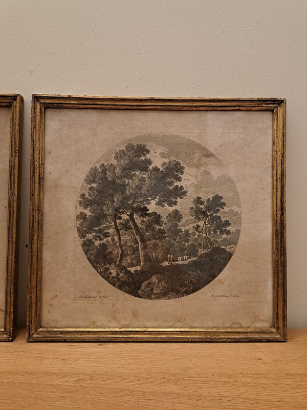 Pair De Gravures De Drevet , d'Après Perelle , XVIII°.