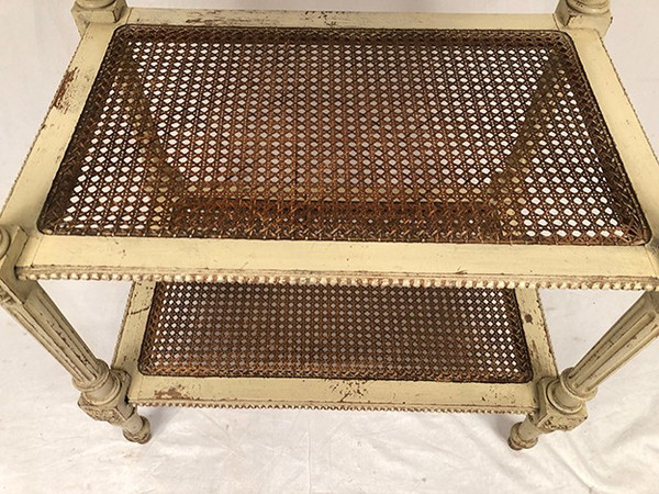 Louis XVI-style sideboard, cream lacquered wood, circa 1900