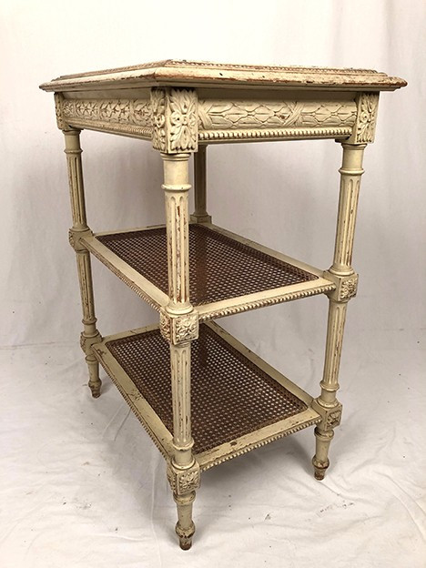 Louis XVI-style sideboard, cream lacquered wood, circa 1900