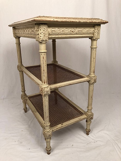 Louis XVI-style sideboard, cream lacquered wood, circa 1900